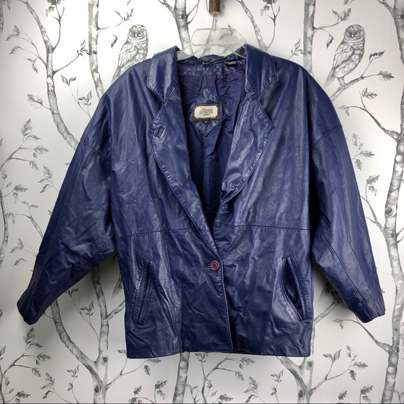 Vintage 80s oversized puffy sleeve leather jacket